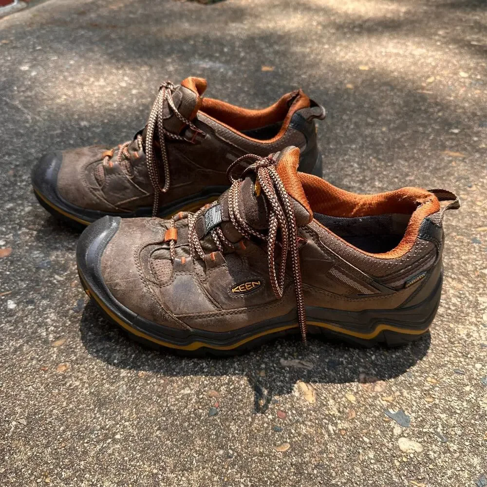 Keen Durand Low Top Shoes Mens 11.5 Brown Leather Waterproof Hiking Trail Boots